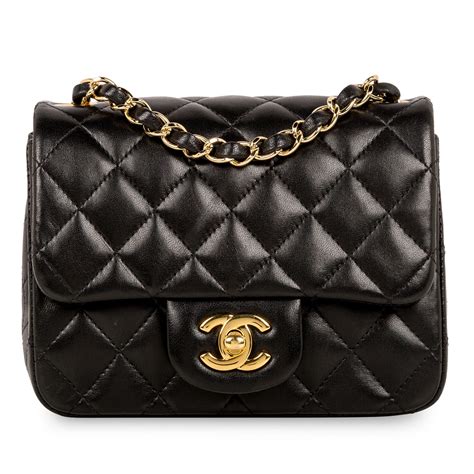 chanel 23c mini|Mini classic handbag, Lambskin, black — Fashion .